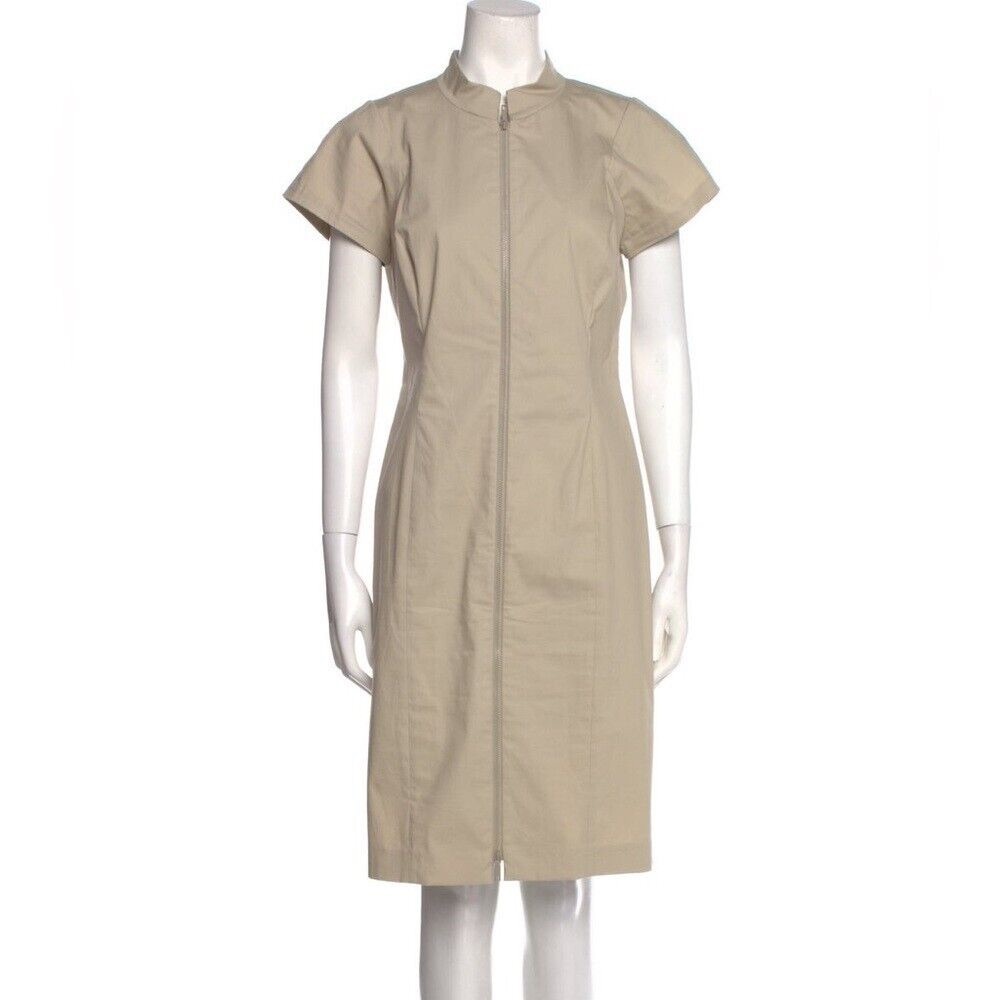 Lafayette 148 Full Zip Midi Cinched Dress